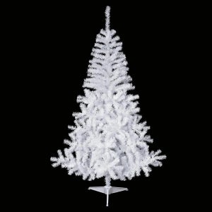 Árbol De Navidad Artificial De 120 Cm - PVC Y PE, Aspecto Realista, Ramas Abatibles, Incluye Soporte, Color Blanco