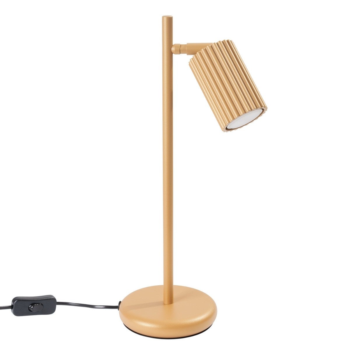 Lampka biurkowa nowoczesna złota ruchomy karbowany reflektorek włącznik 1xGU10 10W KARBON Sollux Lighting