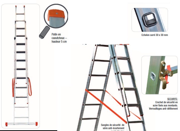 Echelle transformable Pro 3 plans 3x8 (2,64 x 6,00 M) G260-3 Facal - 3