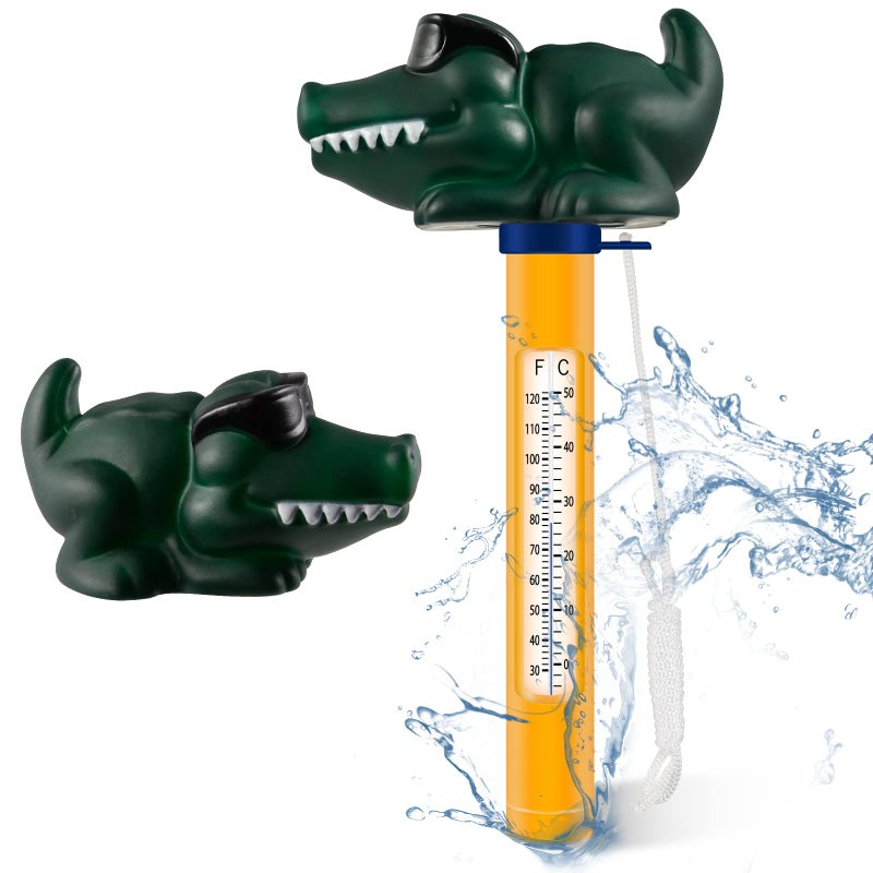 Pływający termometr do wody z motywem kreskówkowym do basenu, termometr pływający (krokodyl)