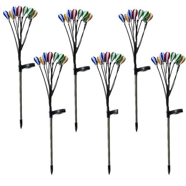 6 sztuk dekoracji zewnętrznej balon solarny na gorące powietrze, lampa trawnikowa oświetlenie ogrodowe girlanda-ciepłe światło-6 głowic