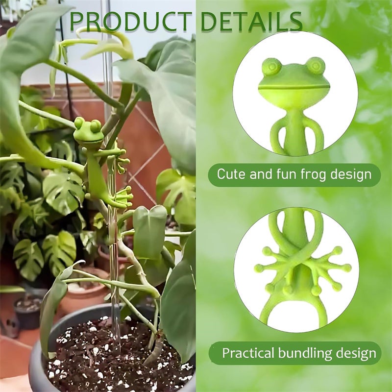 Lot de 20 supports pour plantes grimpantes en forme de grenouille, fixation simple pour vergers et potagers - 3