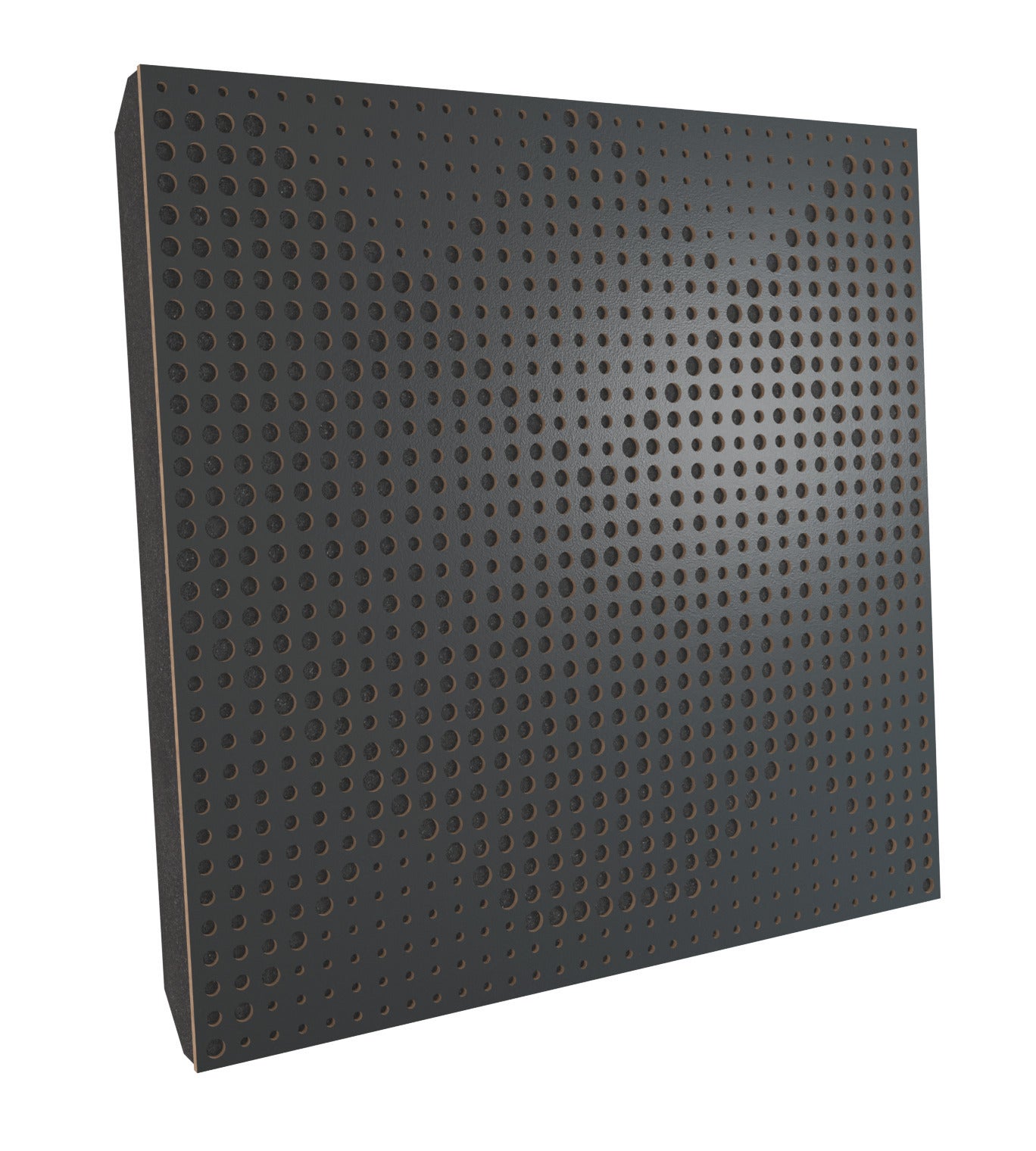 Lot de 4 Panneaux acoustiques insonorisants WILDS 50x50x5 cm - 1 m² surf.totale - MDF perforé laminé et mousse acoustique - Noir - 2
