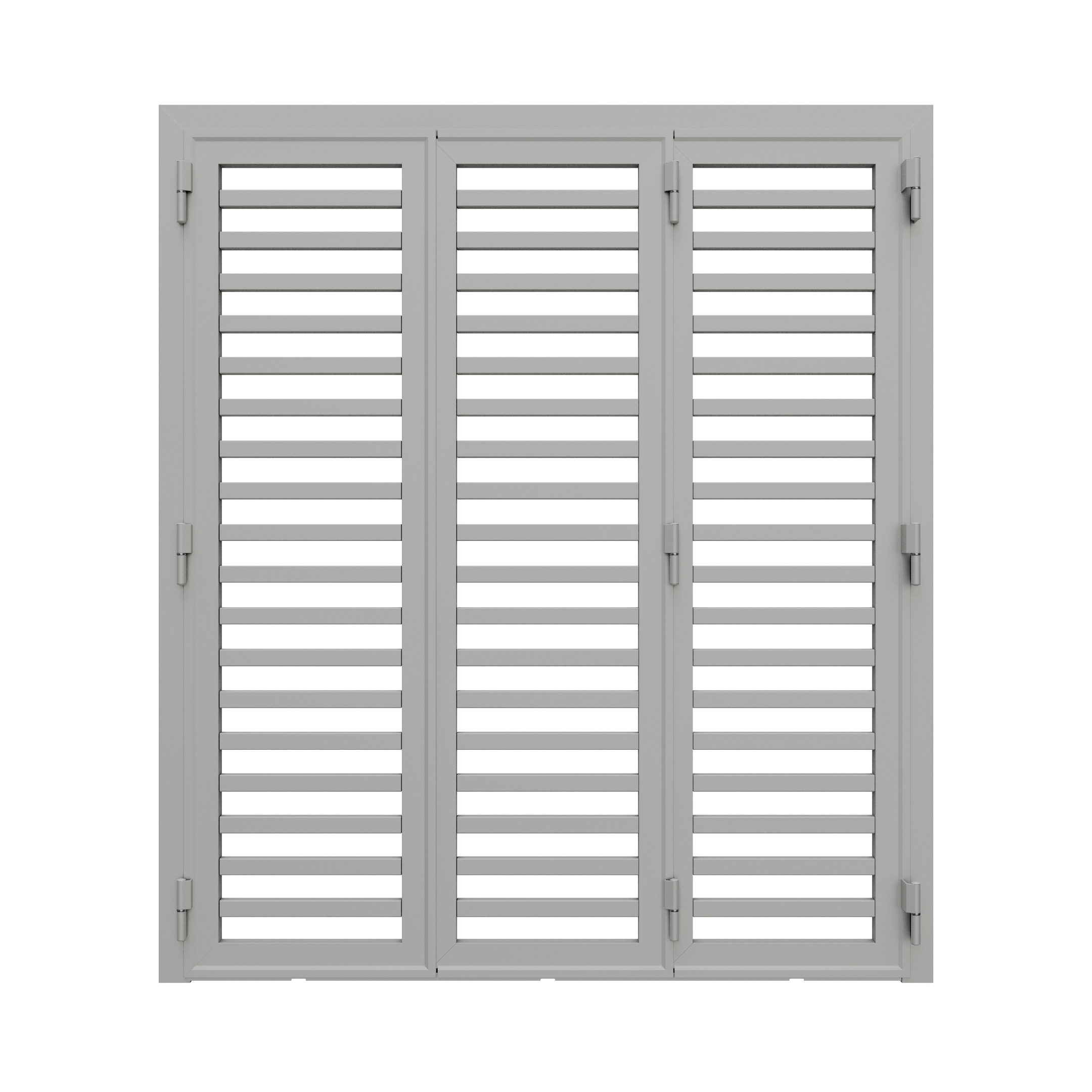 Puerta francesa apertura galvanizada rejilla de 3 puertas mod. bañera. 01 medidas 180x220 color blanco apertura izquierda