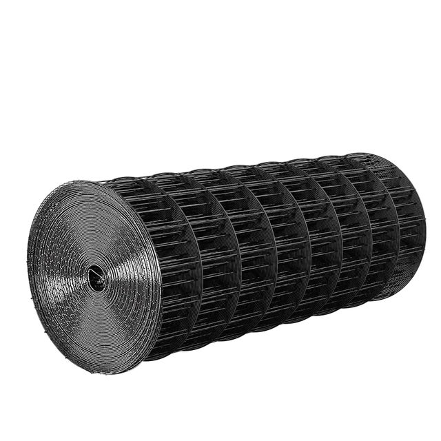 Grillage SucceBuy métallique noir 91x7,6m, maille 5x7,5 cm, fil galvanisé PVC calibre 16, jardin, enclos lapins, anti-serpent