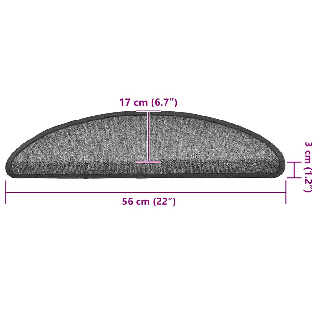 Tapis d'escalier 20 pcs | Paillasson d'escalier | Tapis de marche gris foncé 56x17x3 cm CFW174412 - 8
