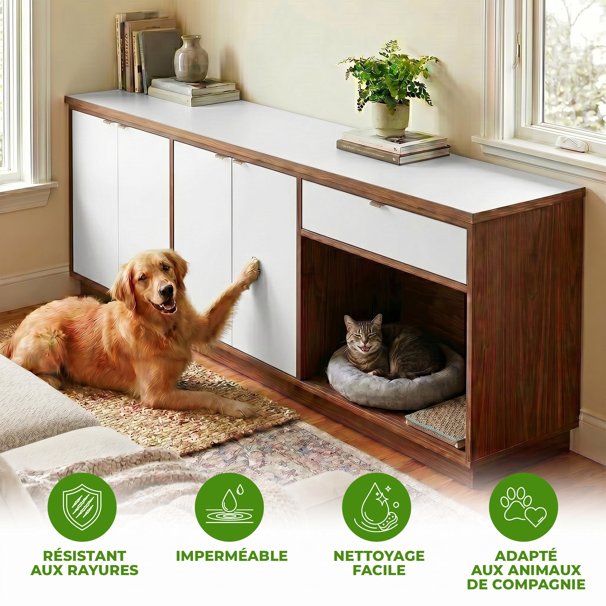 Rouleau adhésif Imperméable Vinyle au Mètre - Sticker Lavable Cuisine Meuble Armoire Porte - 60cmx2m - Blanc - 5