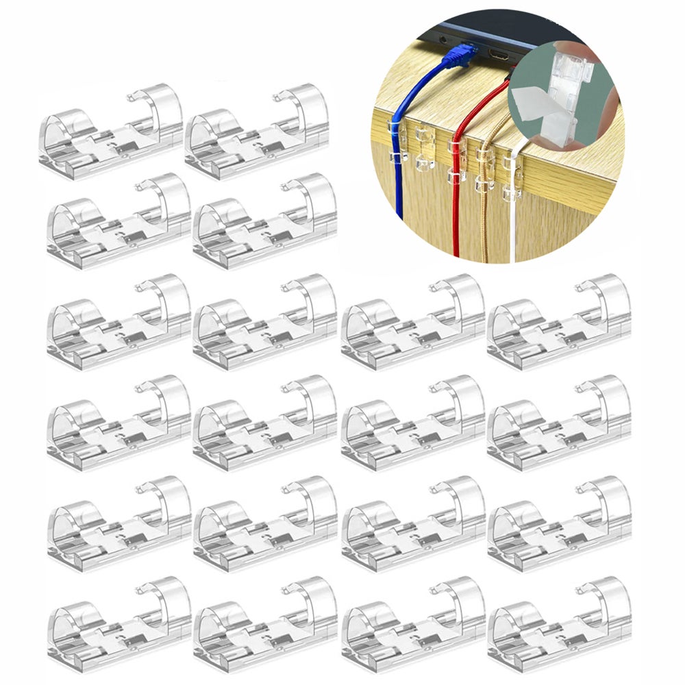 Lot De 4 Supports De Câbles Adhésifs En Silicone - Organisateur Pour Câbles USB, Chargeurs, Audio (blanc)