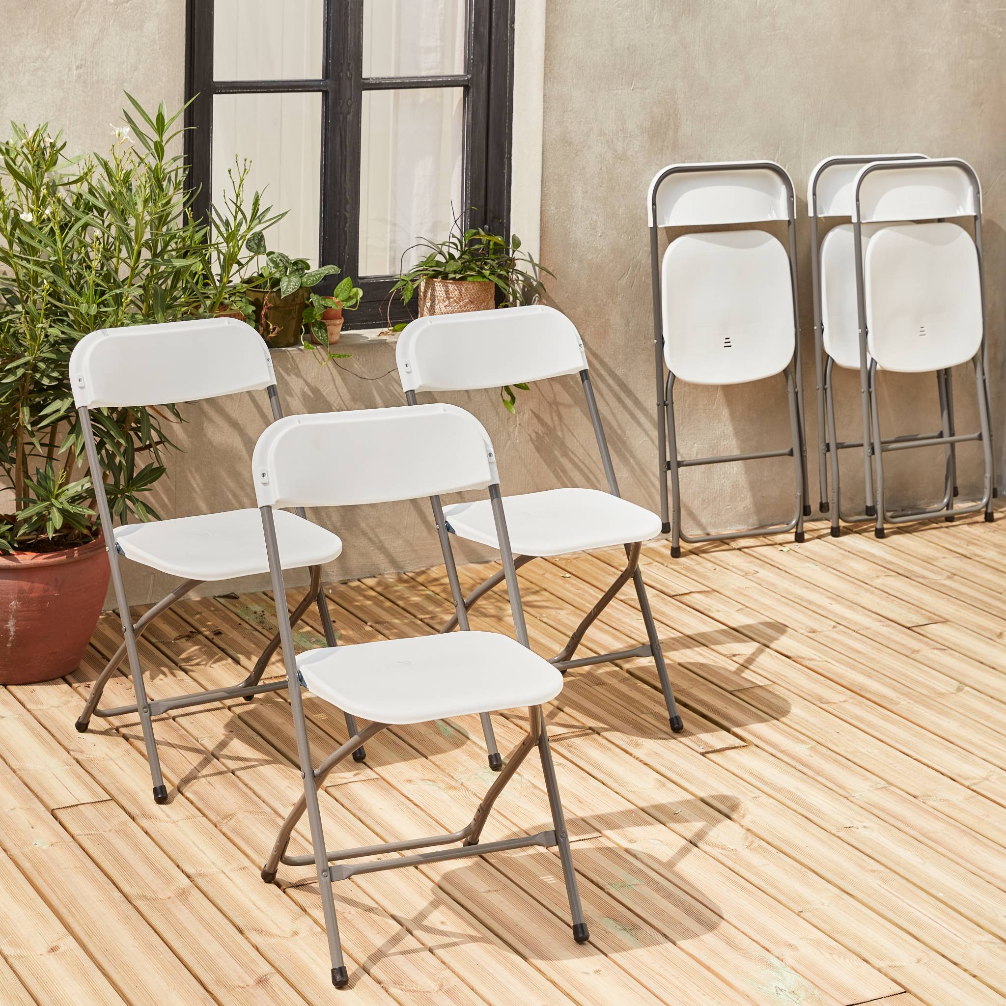 Chaises de réception pliantes – Fiesta – 6 chaises d'appoint en plastique et métal CHAISES FIESTA X6 - 5