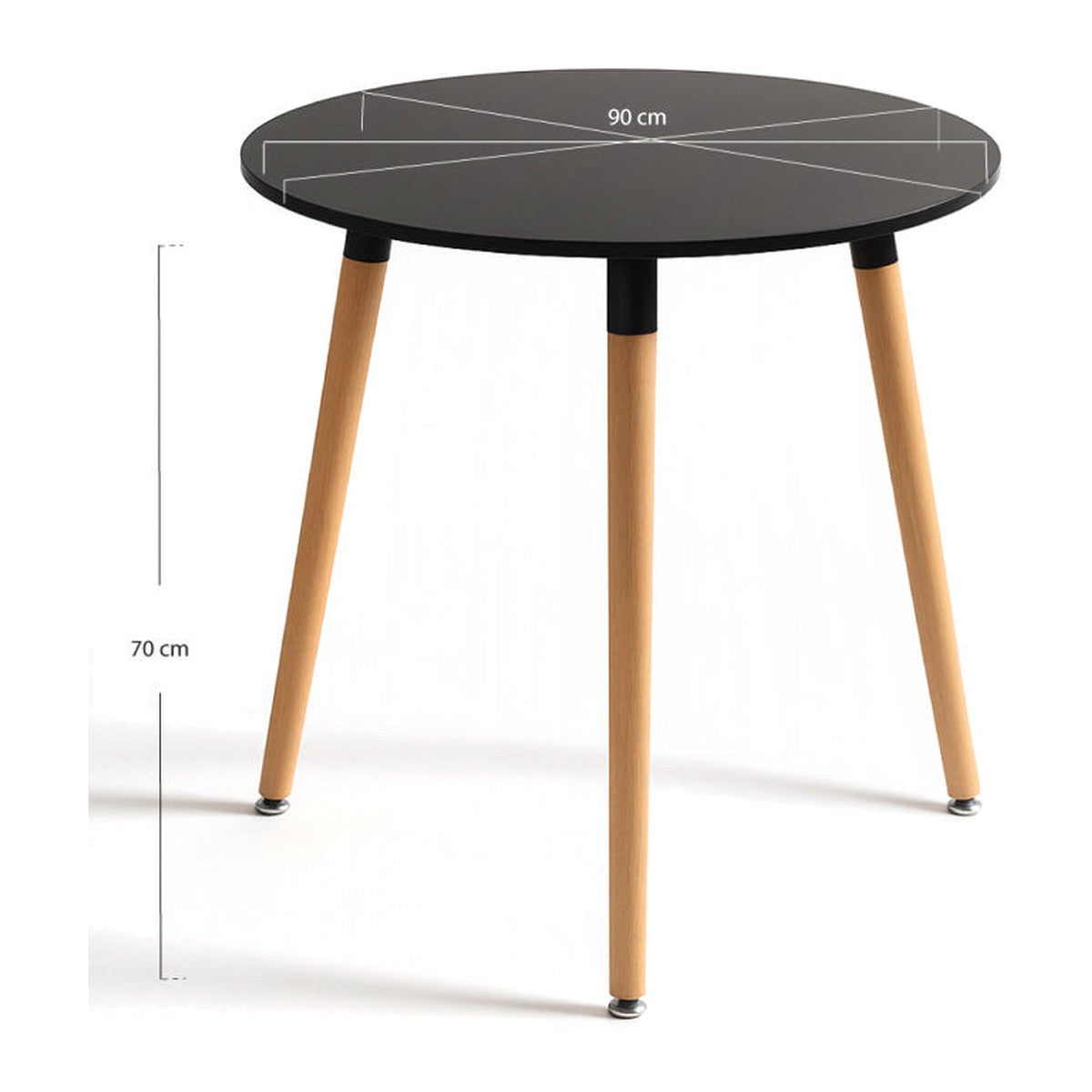 Essenza Mesa Nera Redonda 90 Cm, Negro , Leroy Merlin
