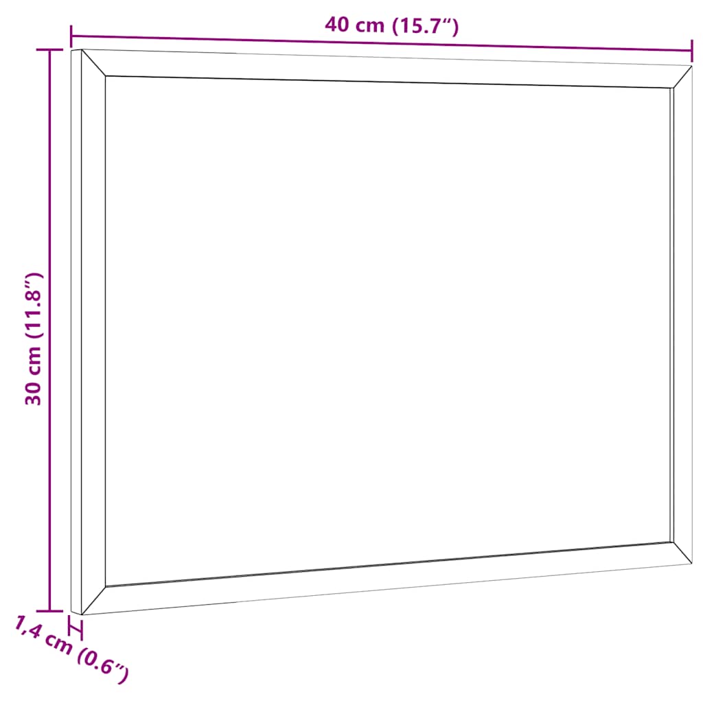 Tableau blanc magnétique avec cadre bois de pin massif 40x30 cm - 5