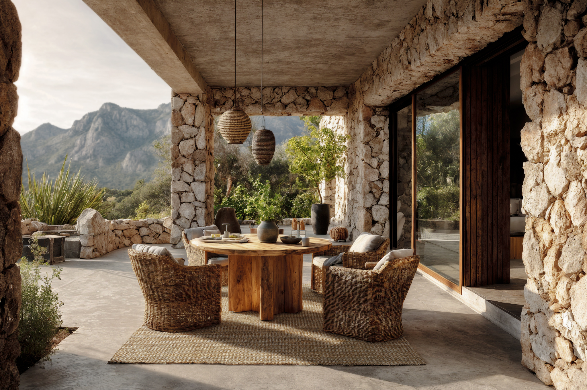 Tapis en jute 200x200 cm Antorini – Naturel, Tissage Plat, Tressé Artisanale et Style Bohème Méditerranéen - 3