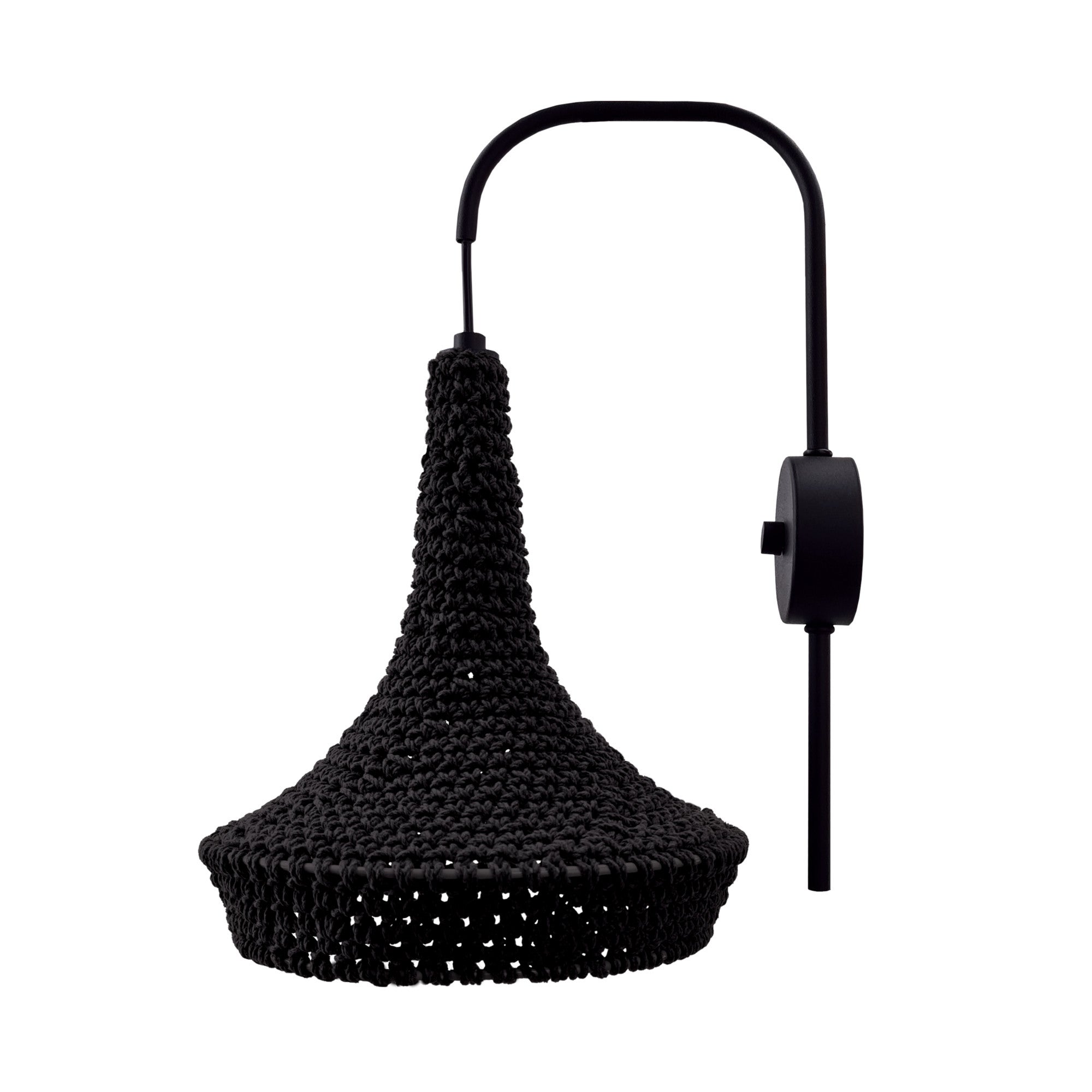 Kinkiet ścienny Mahaka czarny 1xE27x20W boho wym: 39 x 26 x 26 cm tkanina IP20 Shilo