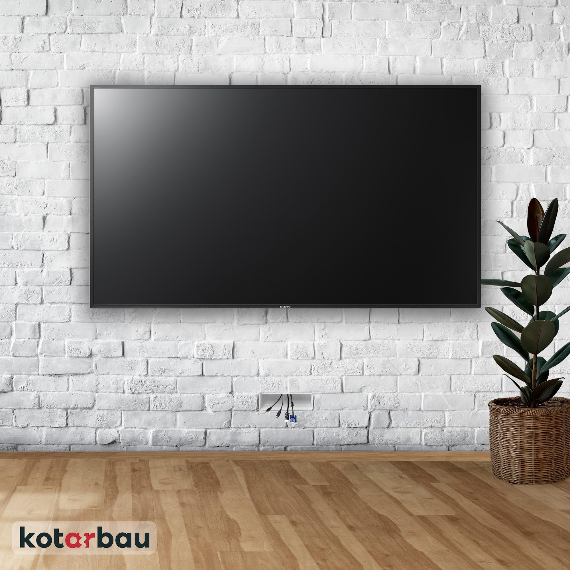 Canal de câbles encastré pour TV 200 x 60 mm L: 113 cm - Plastique passage de câbles invisible - Goulotte Passe Cable - KOTARBAU - 7