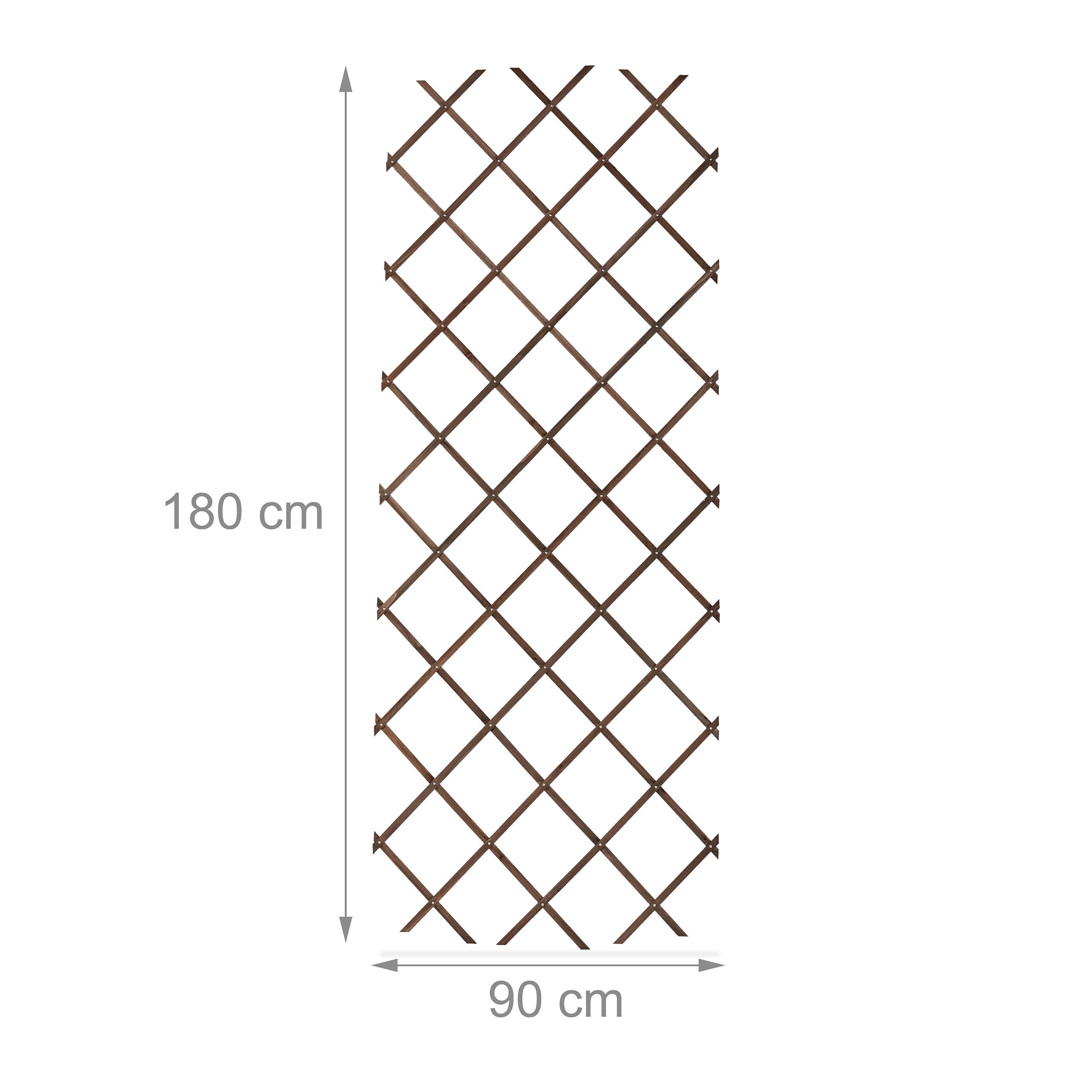 Tuteur à tomates en lot de 3, extensible, pour plantes grimpantes, 180 x 90 cm, pour jardin, balcon, marron, Relaxdays - 4