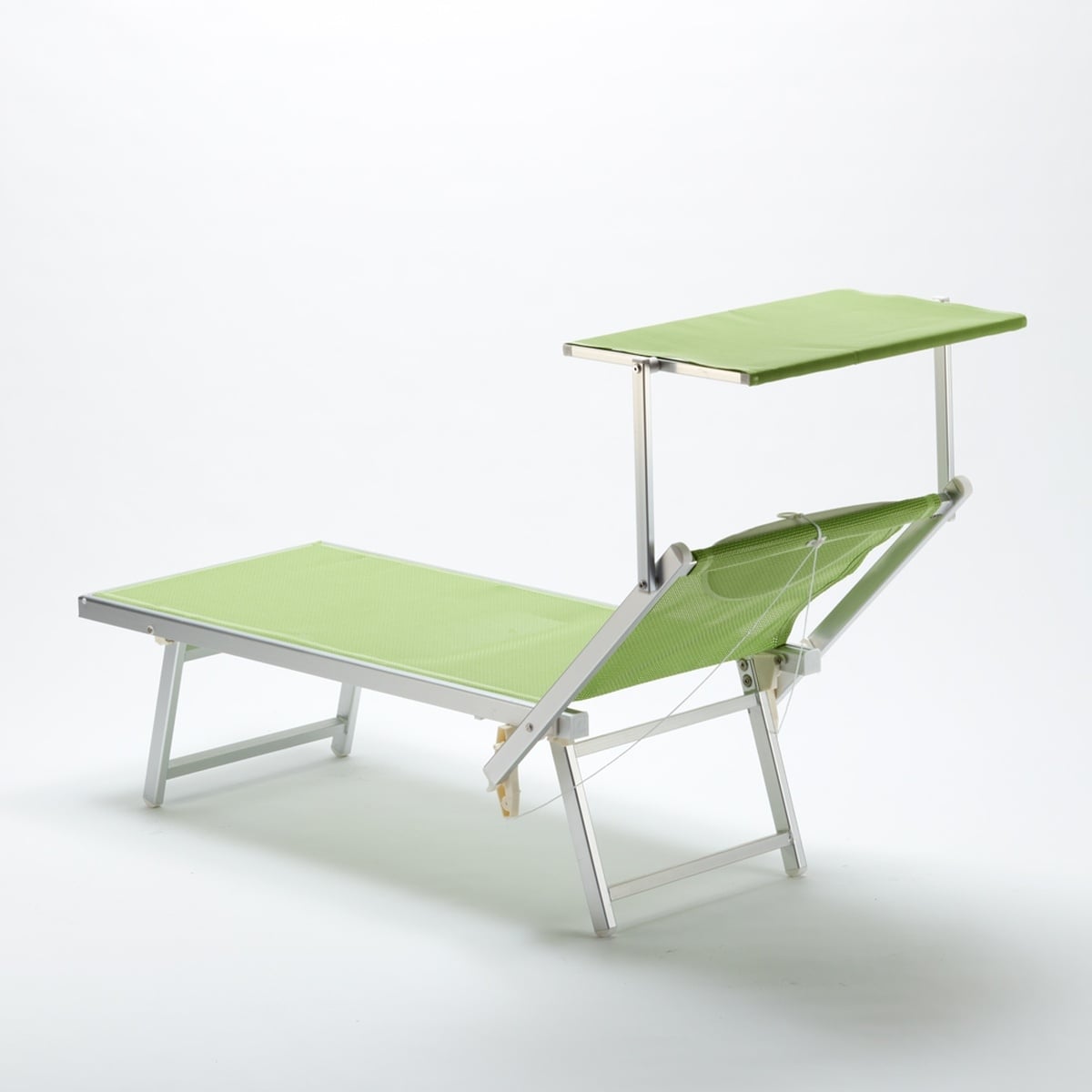 2 Bain de soleil professionnels transat aluminium lits de plage Italia Stock - 5