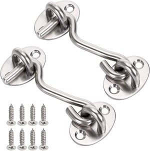 3 Crochets à œil Pour Porte, Grille, Fenêtre - Verrouillage Pivotant Noir - Neuf Uxcell