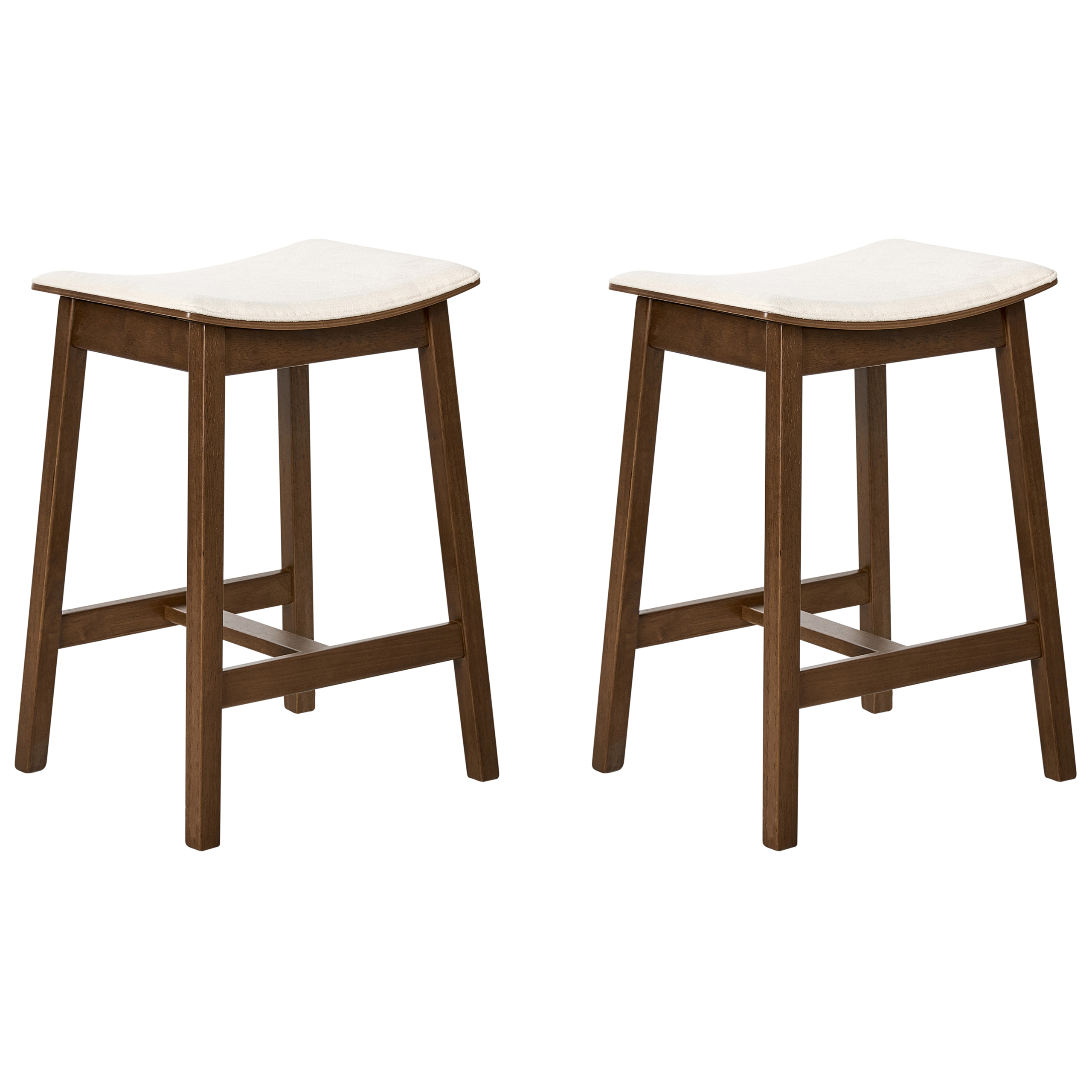 Beliani Conjunto De 2 Sillas De Bar Dixon Madera / Oscuro Blanco/Crema/Marrón , Leroy Merlin