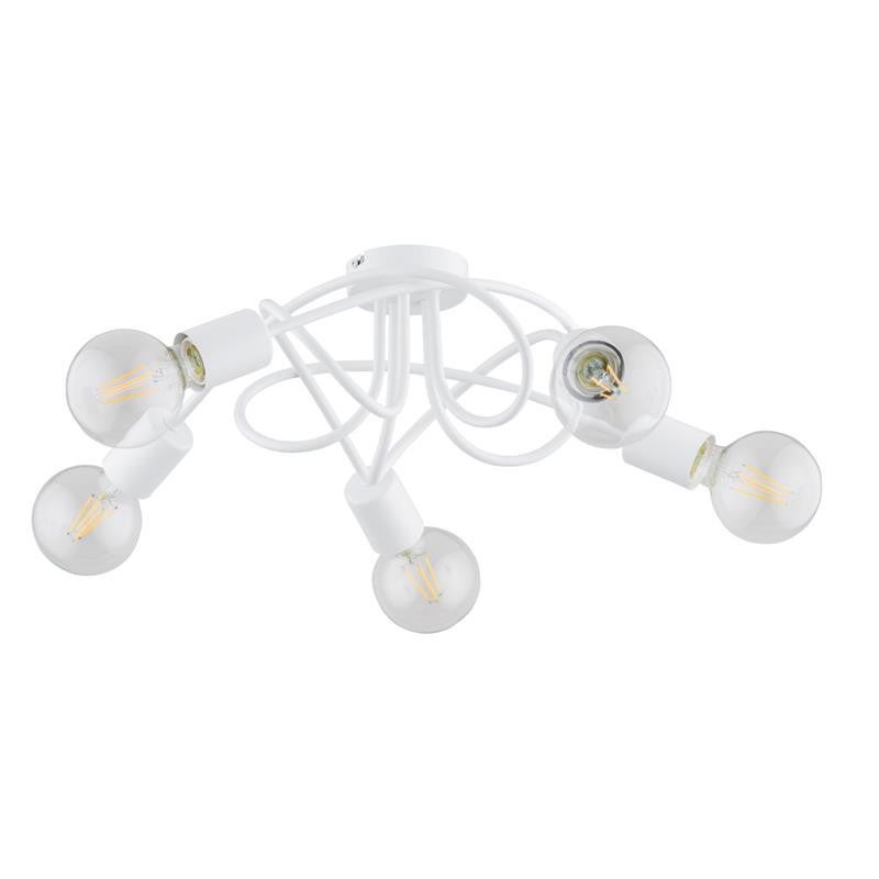 Lampa sufitowa wisząca Boston biała 5xE27x15W nowoczesna wym: 17,5 x 52 x 52 cm metal Alfa