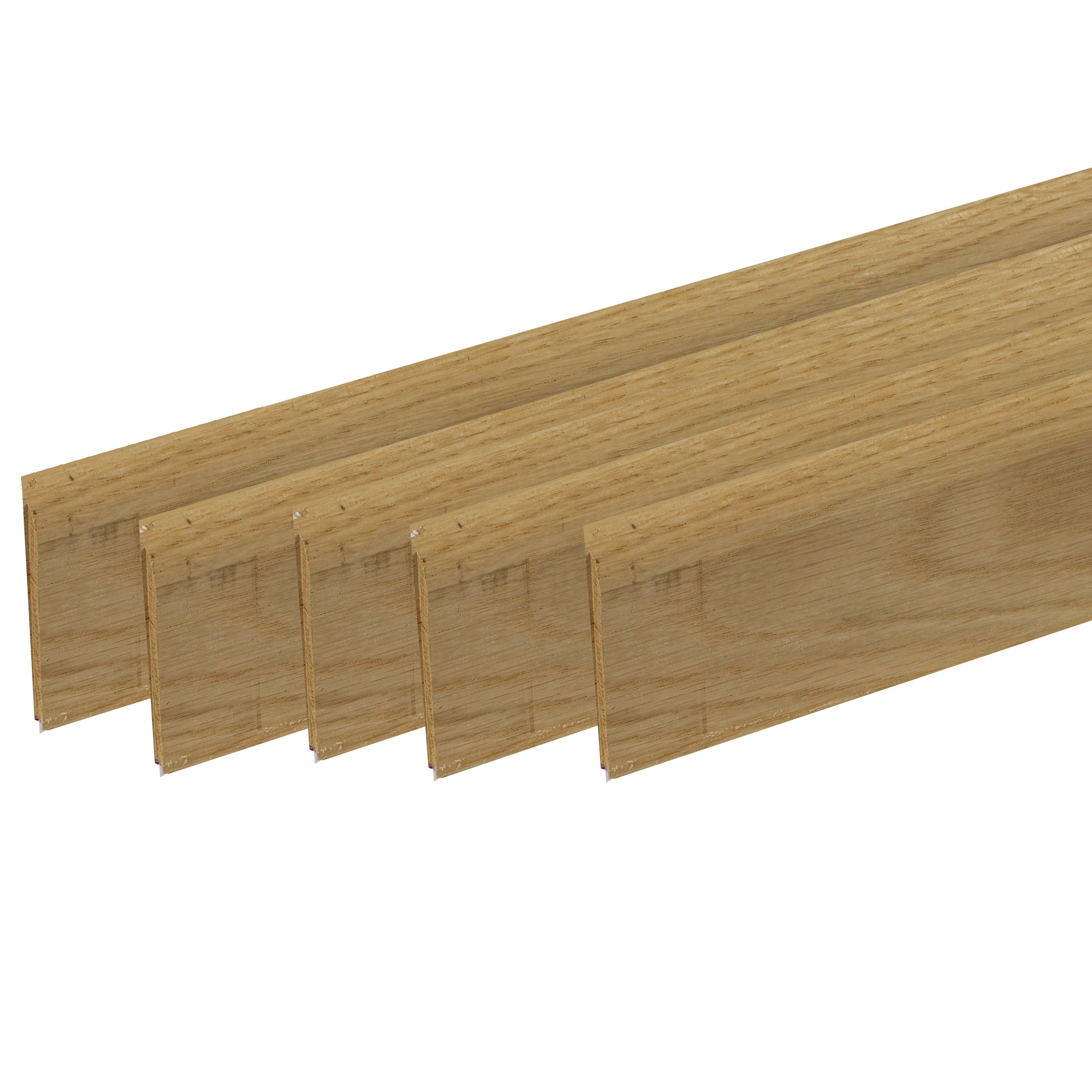 lot de 5 plinthes bord arrondi médium (mdf) Revêtues chêne clair 2200 x 68 x 10 mm PEFC 70% - 2