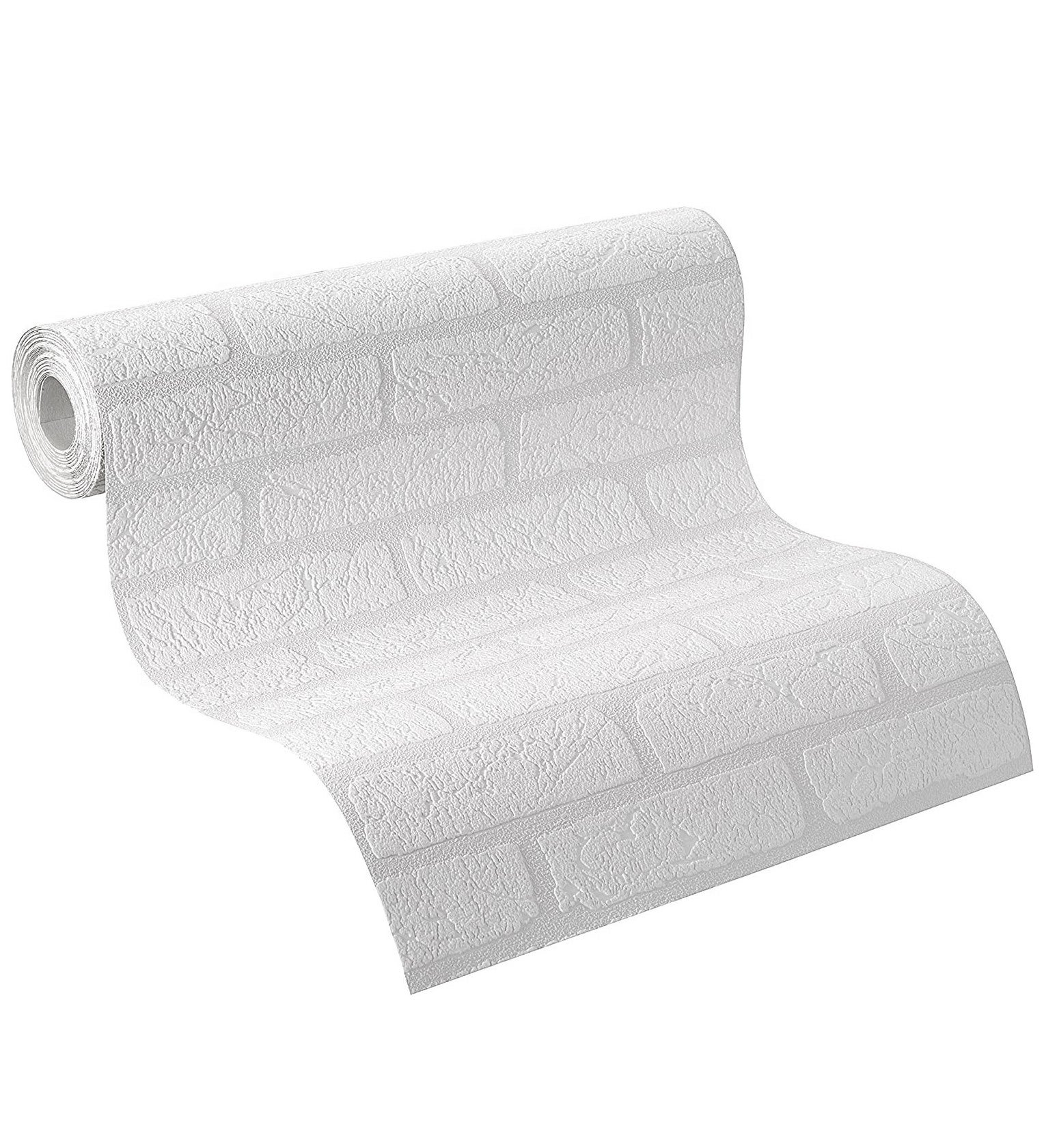 Papel pintado muro de ladrillos blanco 3D repintable alto relieve - Capitol Street 421612 de GAULAN - Rollo de 10 m x 0,53 m - 3