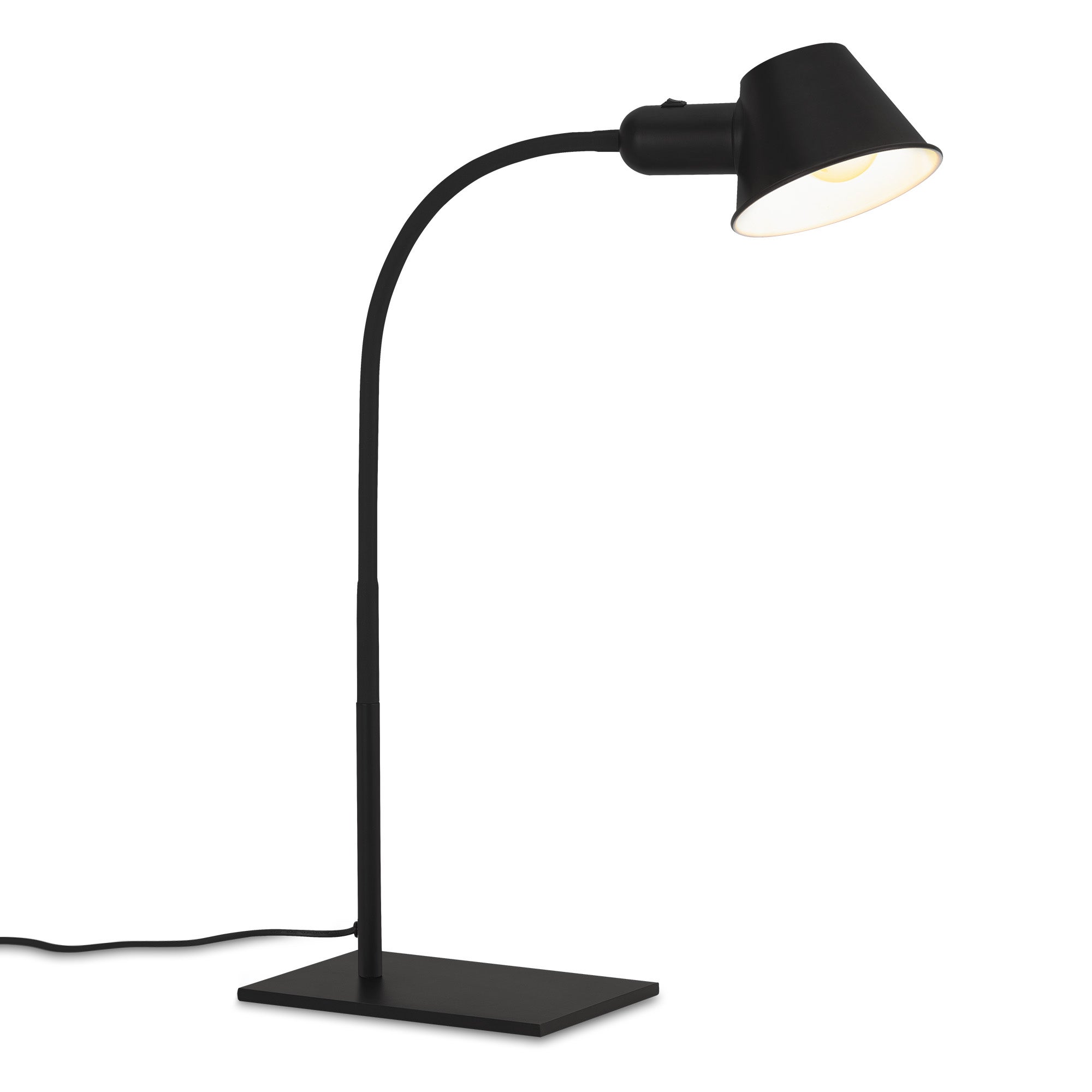 Lampe De Lecture Sur Prise - Noir, 25W Max - Interrupteur Intégré - Idéale Pour Lit Ou Bureau