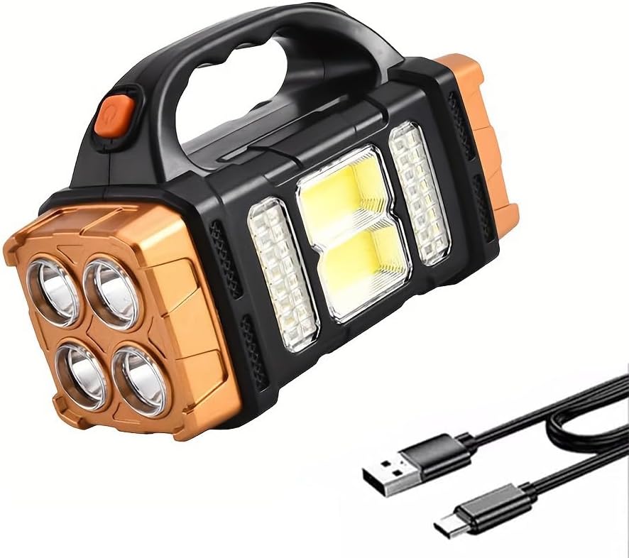 Wysokiej jakości lampa robocza LED o dużej jasności Wielofunkcyjna latarka z funkcją szperacza i lampy kempingowej Wodoodporna ładowalna zewnętrznego