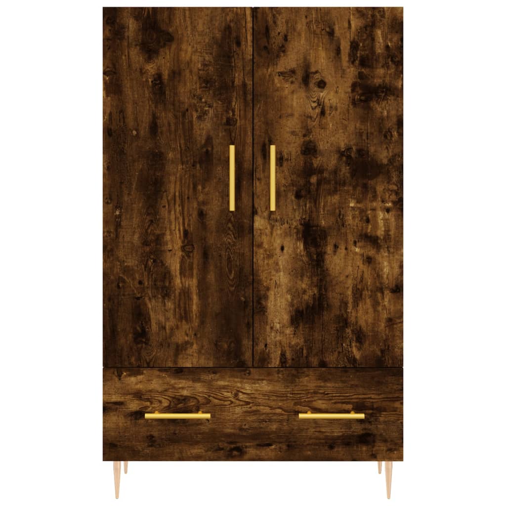 Credenza alta in rovere affumicato 69,5x31x115 cm in multistrato - 4