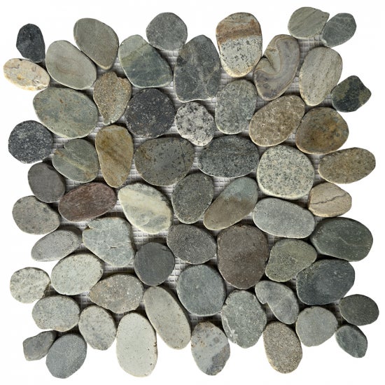 Mosaïque galet scié sol/mur en marbre rivière - Vendu par filet de 30 x 30 cm - C-NEGOCE