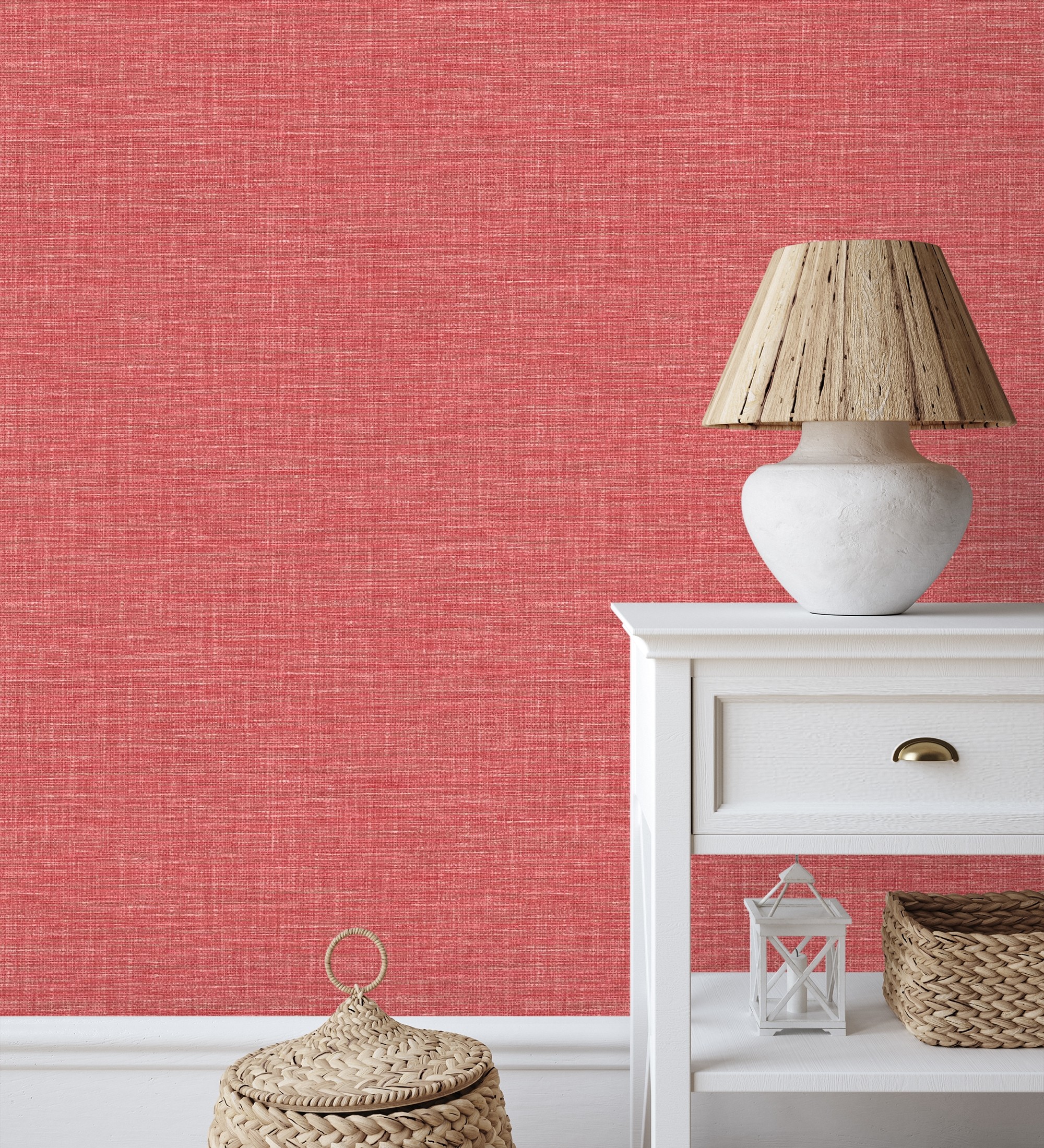 Papel pintado vinílico ecológico efecto fibra vegetal tejida teñida con textura en relieve - soho fabric 680749 de gaulan - rollo de 10 m x 0,53 m