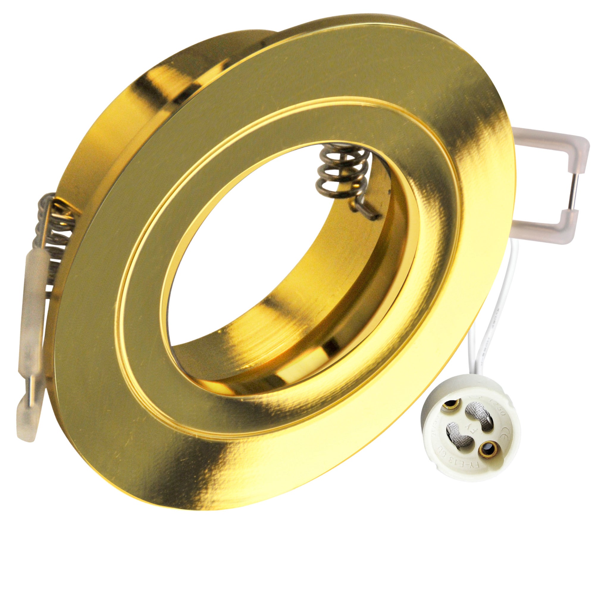 Oprawa sufitowa wpuszczana podtynkowa Febe złoty połysk 1xGU10x8W okrągła IP20 wym: 2,5 x 8 x 8 cm aluminium Polux - 4