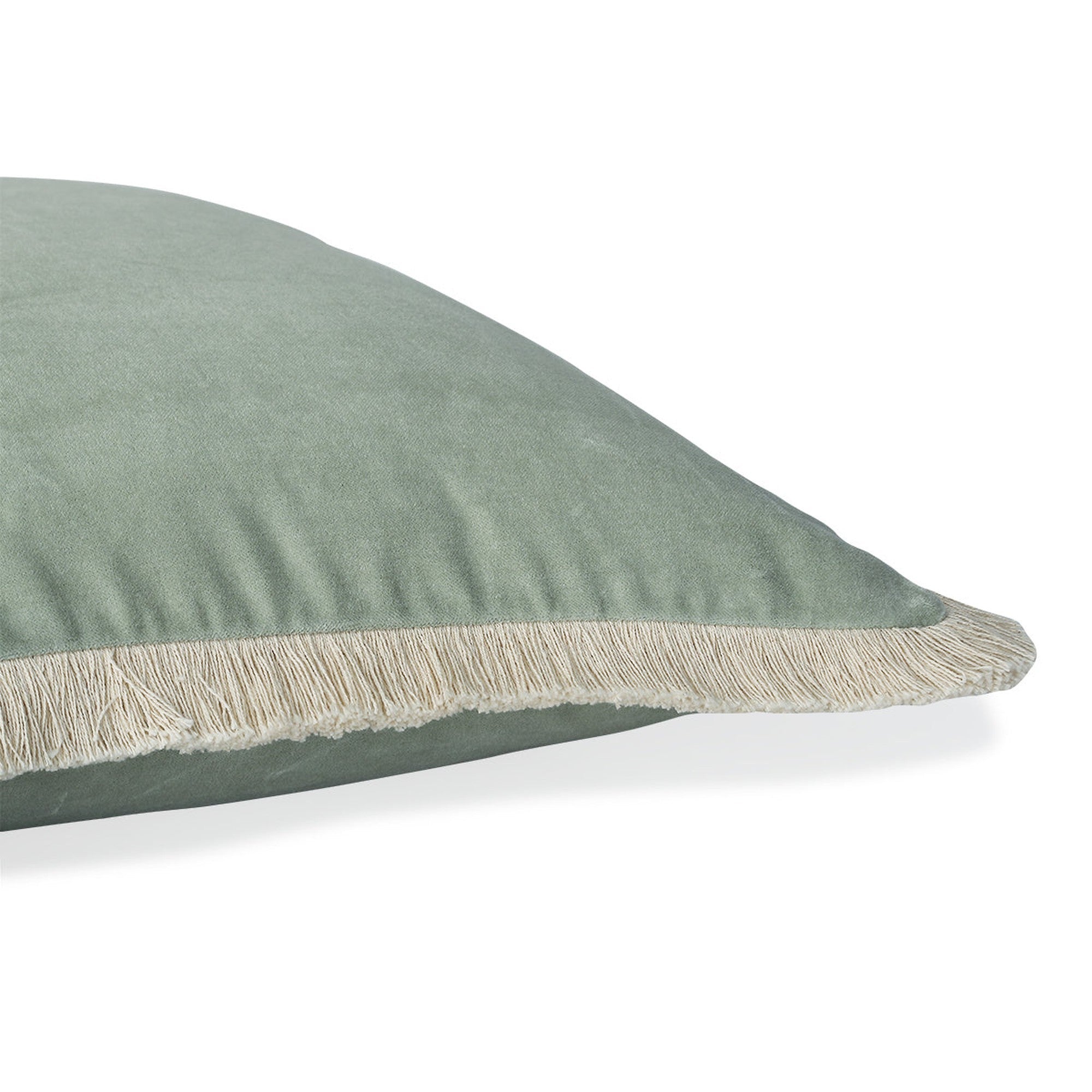 Coussin 50x50 velours de coton vert céladon - 4