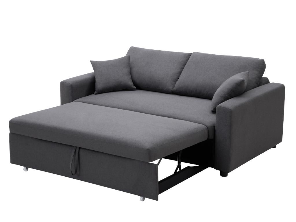 Canapé 3 places convertible en tissu INIZOR - Anthracite - 5
