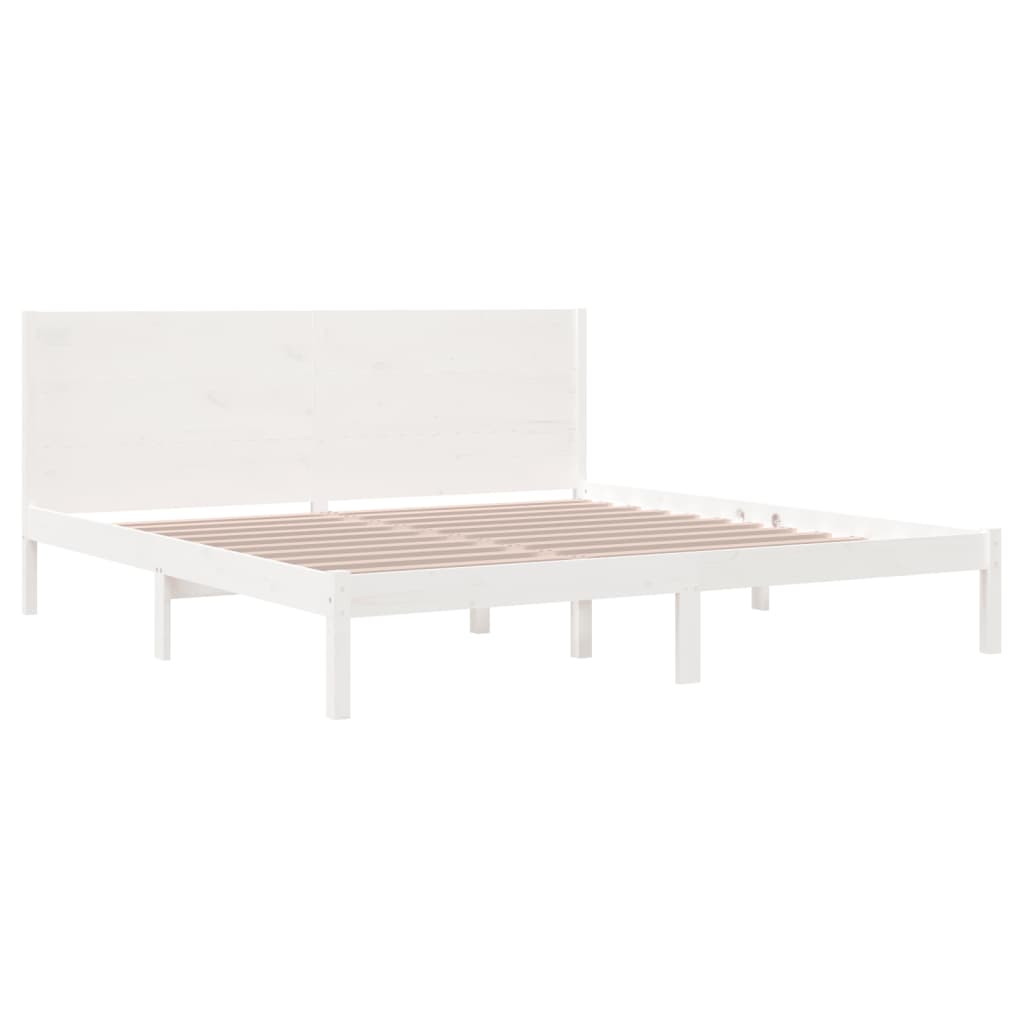 Maison Exclusive - Cama sem colchão 200x200 cm madeira de pinho maciça branco - 4