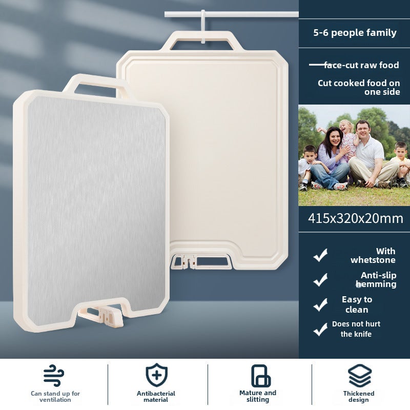 Leroy Merlin Tabla de cortar cocina ,tabla de cortar cuadrada grande de acero inoxidable compuesto, de doble cara Acero Inoxidable