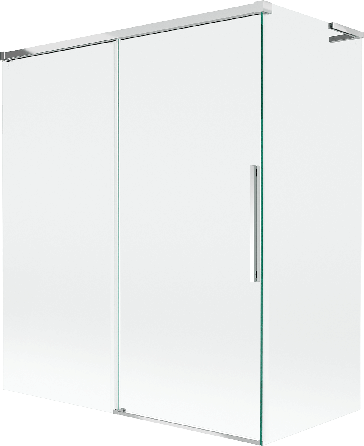 Mexen Rox L parawan nawannowy 2-skrzydłowy rozsuwany 140 + 70 x 150 cm, transparent, chrom - 8C9L-140-070-01-00