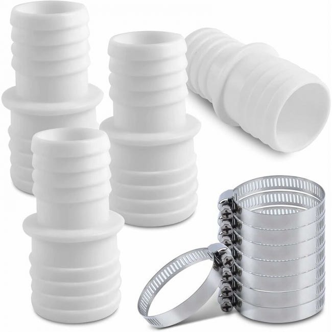Złącze do węża basenowego z zaciskiem, adapter 32 mm x 38 mm, zestaw 4 szt.