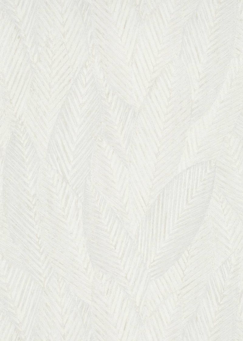 Tapeta tropikalne liście białym - 53 cm x 10.05 m - ERISMANN