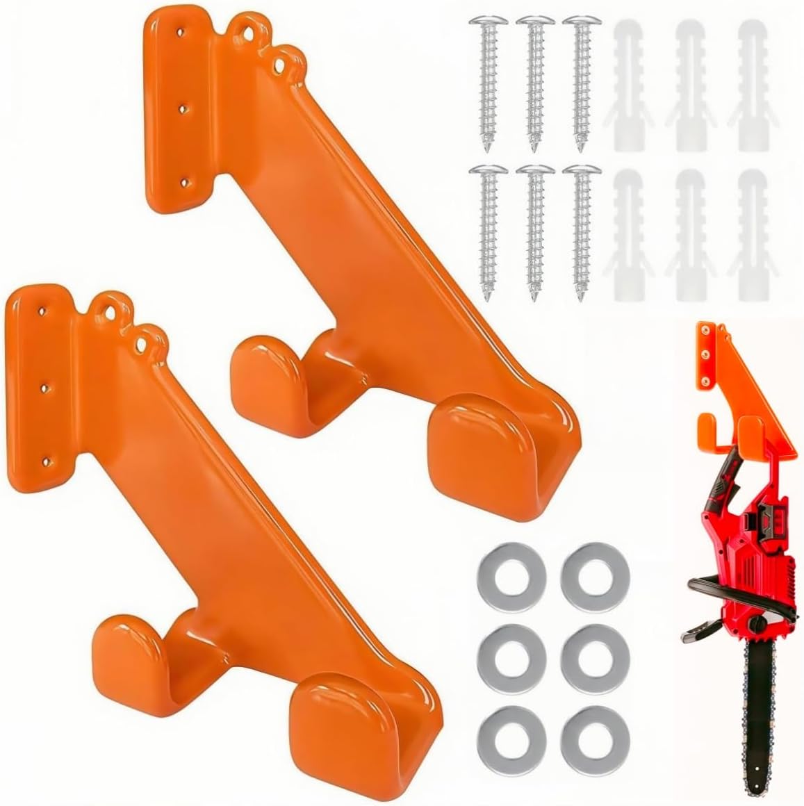 Szt Uchwyt na Pilarkę Łańcuchową Uchwyt Ścienny Kosy Spalinowej Hak Przechowywania Garażu Hak Ścienny Przykręcenia Haki Ścienne Pilarek Łańcuchowych