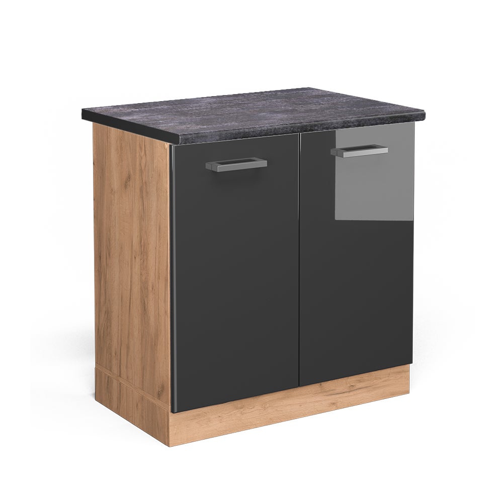 Vicco Szafka pod zlew R-Line, Antracyt wysoki połysk, 80 cm , BP Antracyt