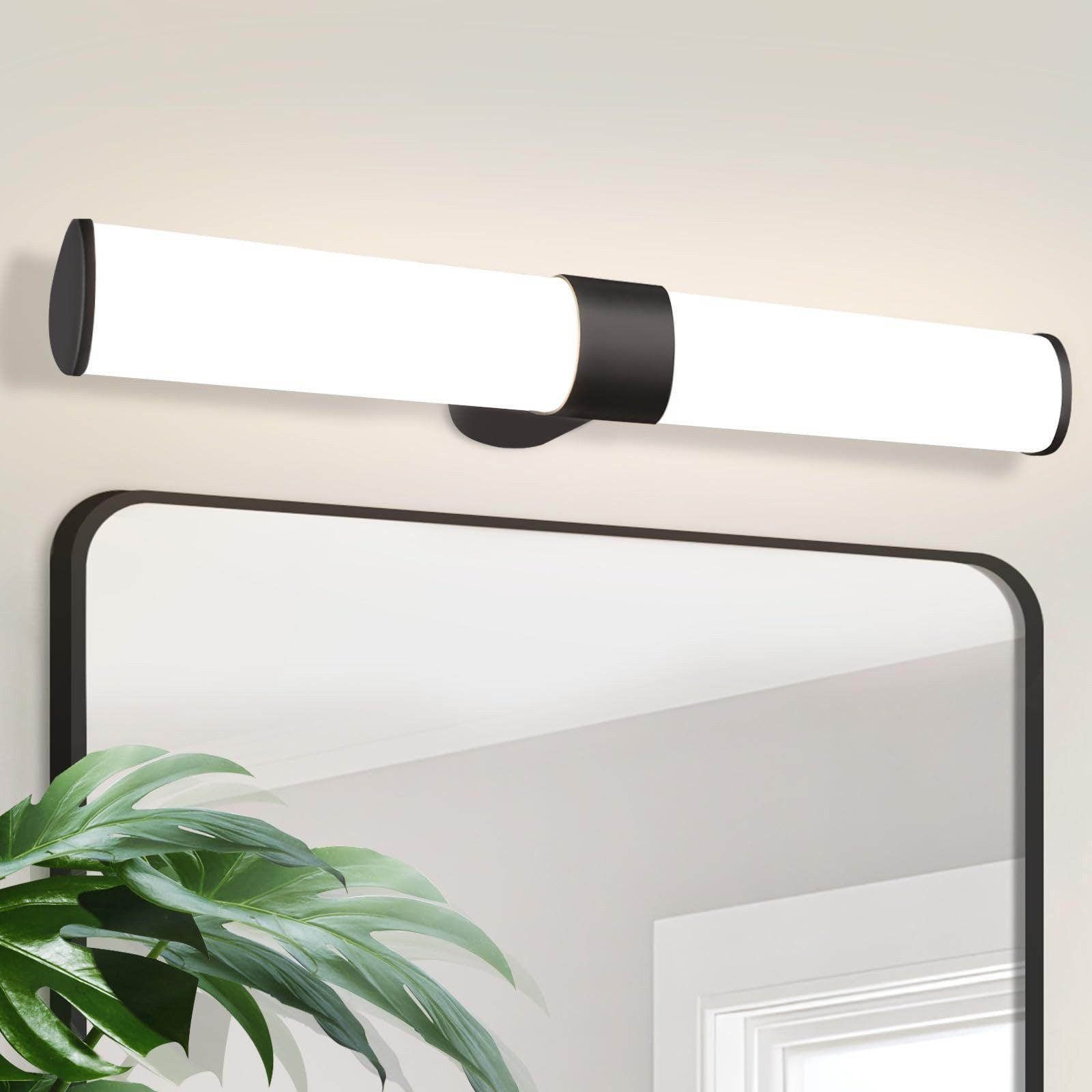 ZMH Oświetlenie lustra łazienkowego LED 8W 40cm, czarne, IP44, do toaletki, sypialni