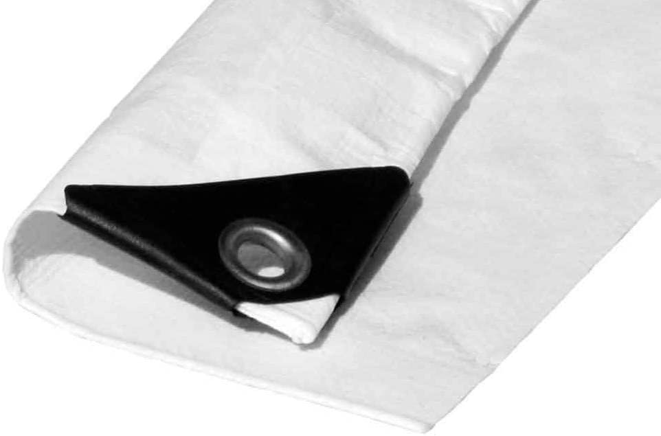 Bâche de protection EDM Blanc - Œillets métal - 90 g/m2 - 4 x 5 m - 3
