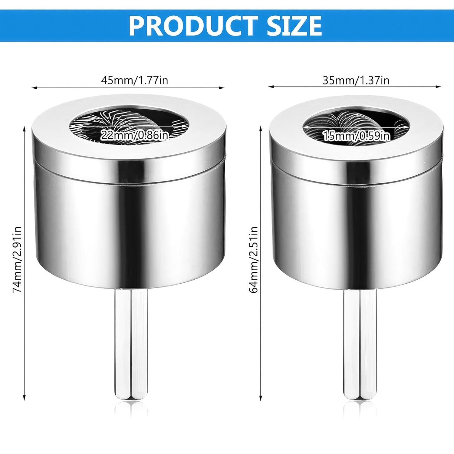 Lot de 2 15 mm et 22 mm nettoyeurs de tuyaux en cuivre sans fil - Brosse de nettoyage pour tuyaux en cuivre - Pour nettoyer et préparer les tuyaux en - 2