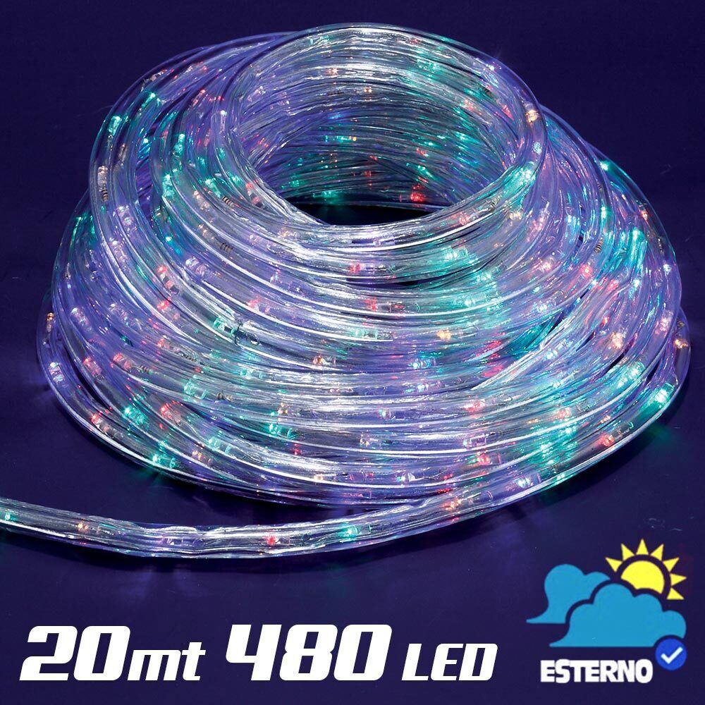 Tubo luminoso a LED, 10 m 100 LED Flessibile a LED Esterna Interna Tubo con telecomando USB impermeabile, 4 modalità di colore, per giardino, trampolino, balcone, Natale, matrimonio