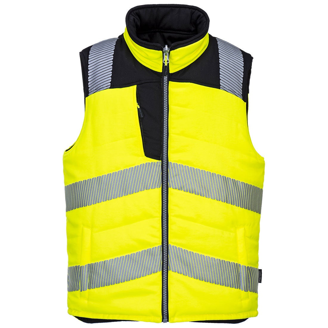 Portwest - Veste de travail sans manches réversible à bandes réfléchissantes segmentées PW3 haute visibilité classe 1 ou 2 - Jaune / Noir - XL - 3