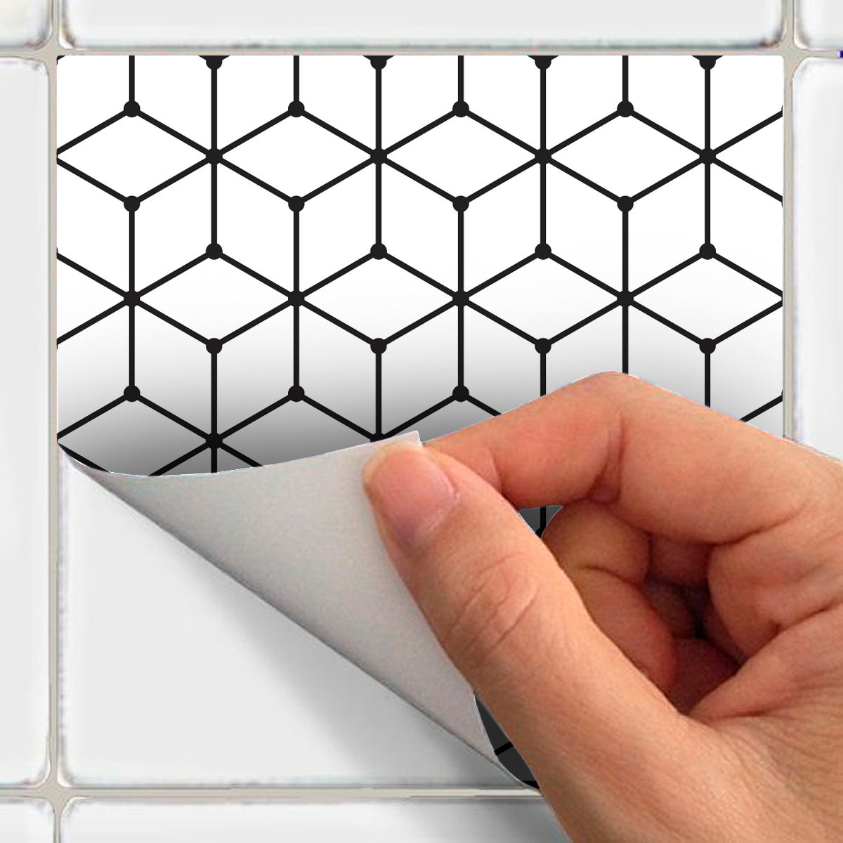 9 adesivi piastrelle di cemento scandinavo Finlandese - Sticker adesivo - adesivi murali - 9stickers20x20cm - 5