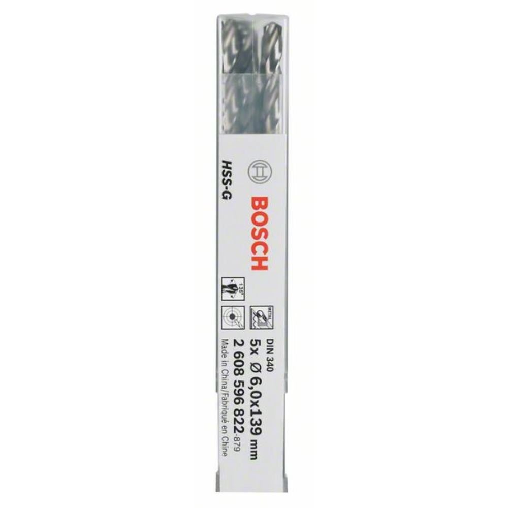 Bosch Professional 5x HSS-G Punta per Metallo (Ø 2 mm, Robust Line, Accessori per trapani)