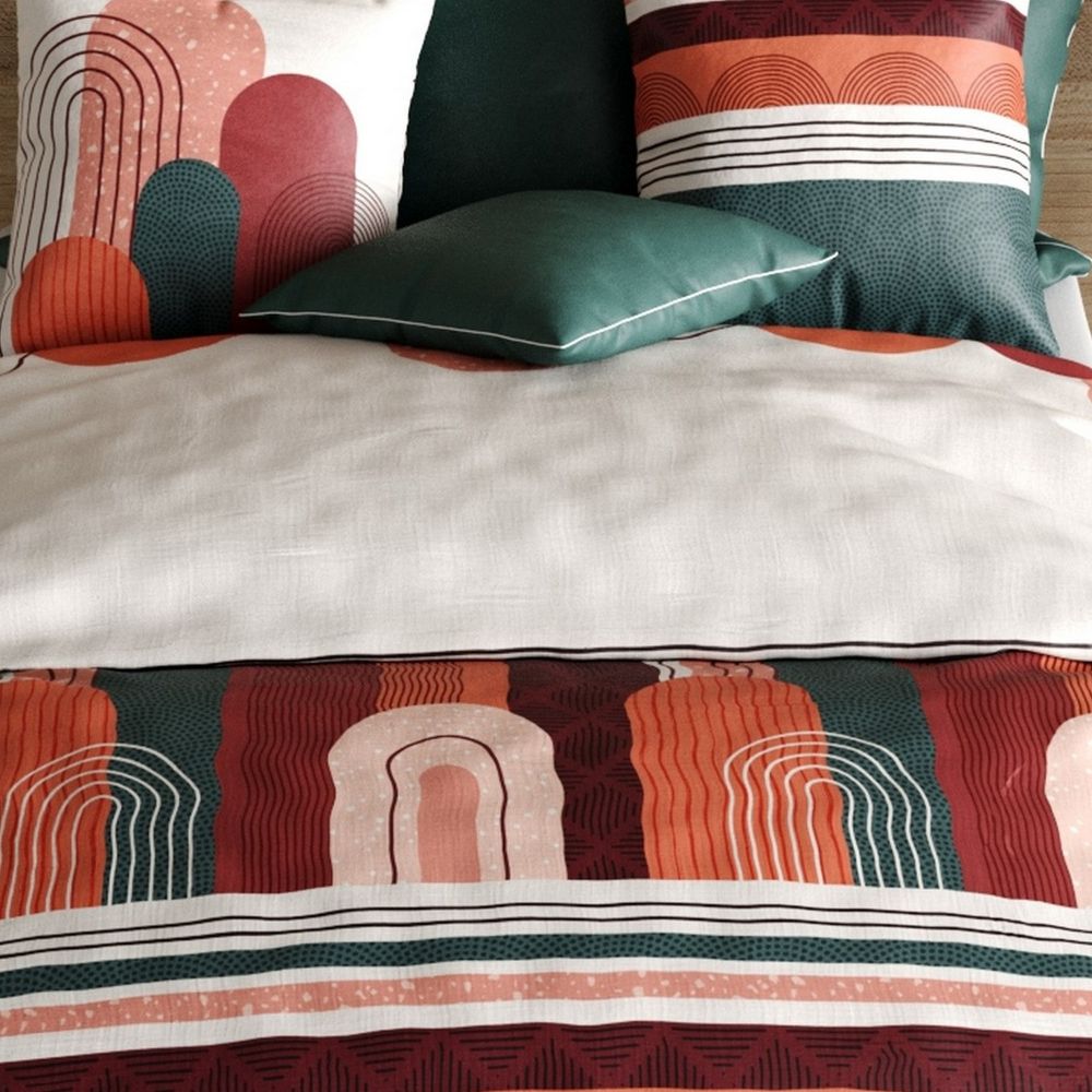 Housse de couette 220x240 cm + 2 taies d'oreiller carrées 100% Coton 57 fils Galyo - 2