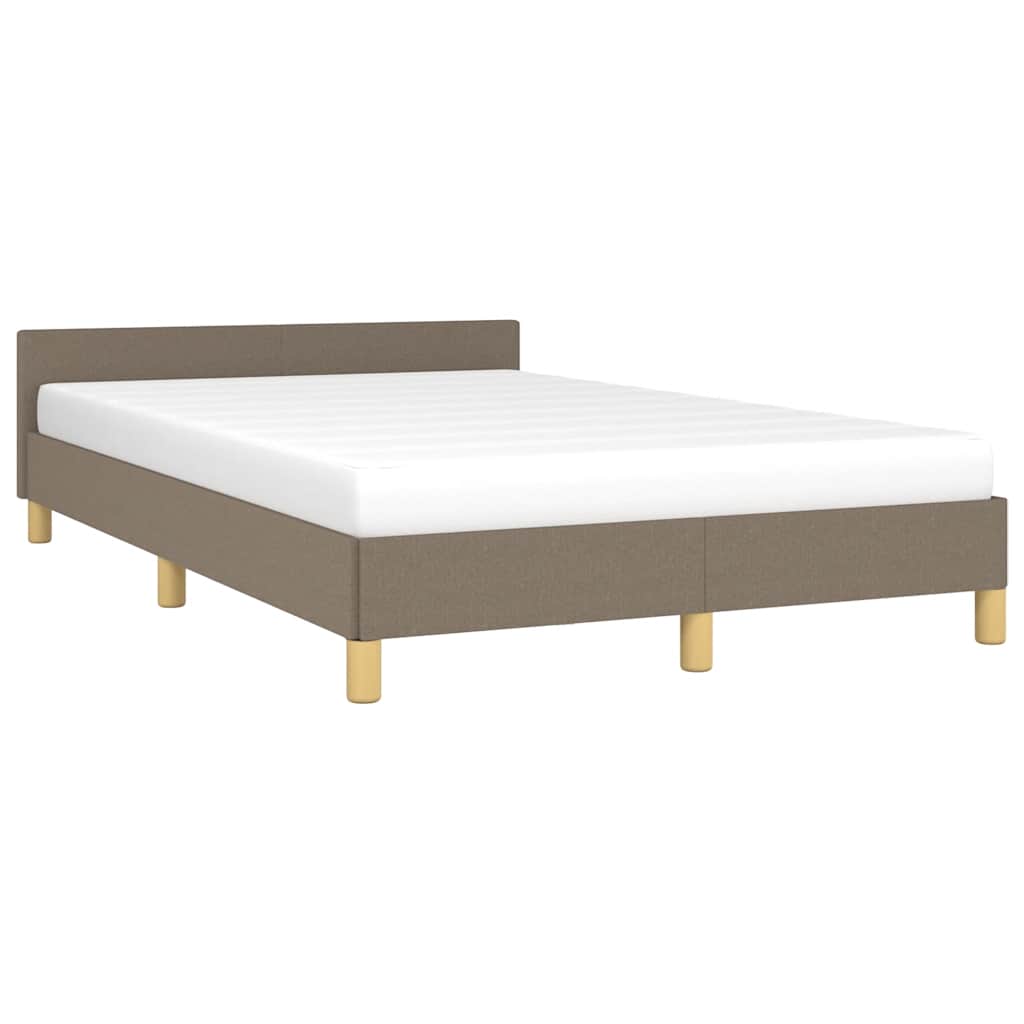 Cadre de lit sans matelas en tissu taupe pour la chambre, 120 × 200 cm - 3