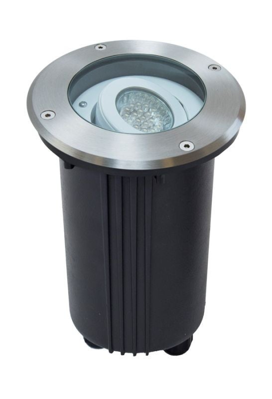 Lampa gruntowa najazdowa Mix okrągła srebrna 1xGU10x50W IP67 wym: 17,5 x 15 x 15 cm aluminium SU-MA